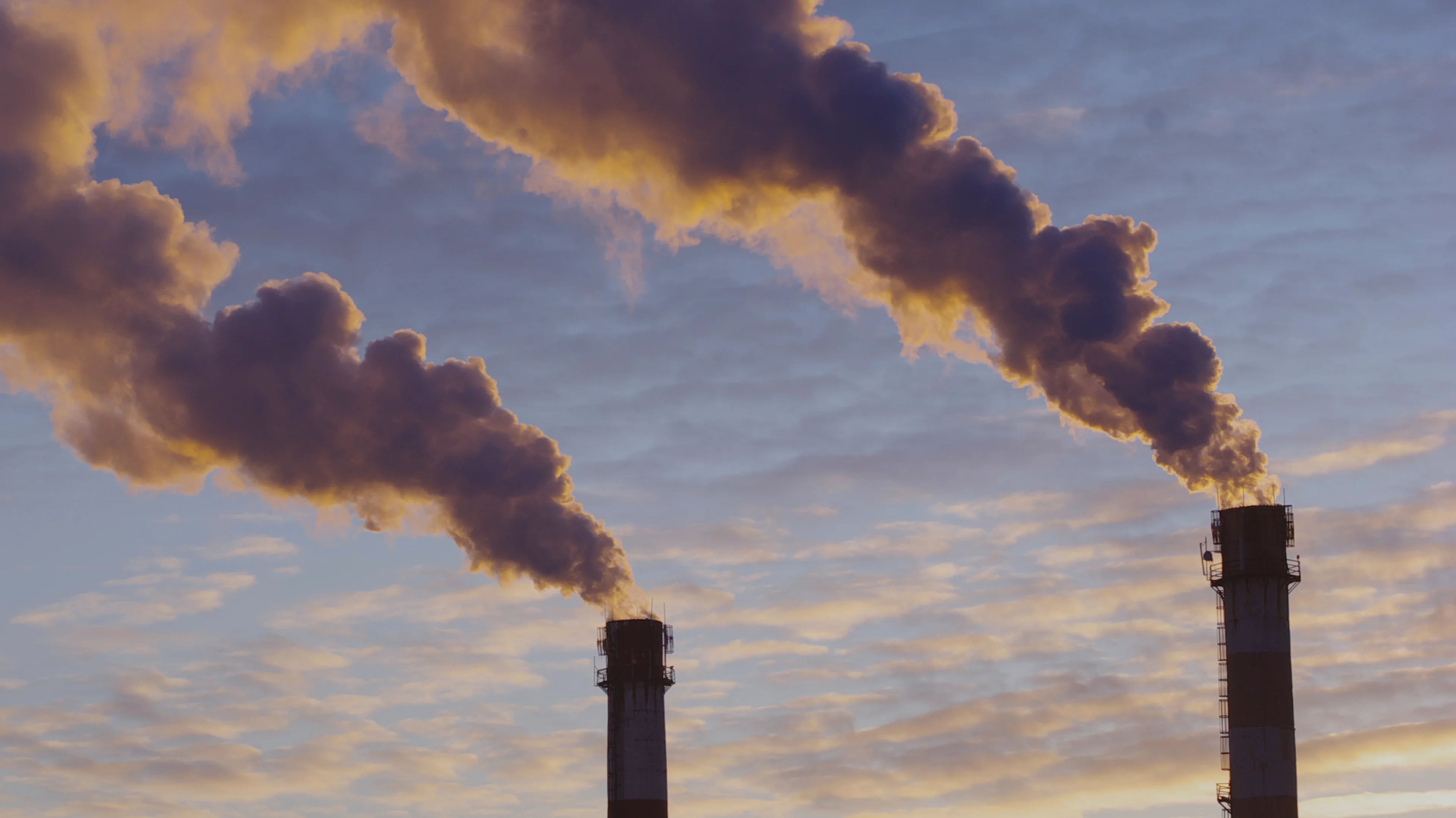 Aerial view of clouds and industry